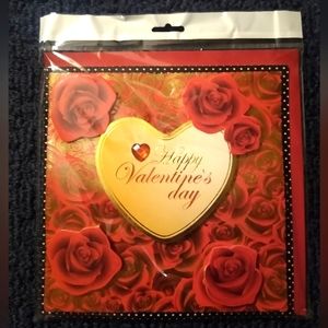 3D Valentine Card by Large and Loving Cards 8"x8" Red and Gold New